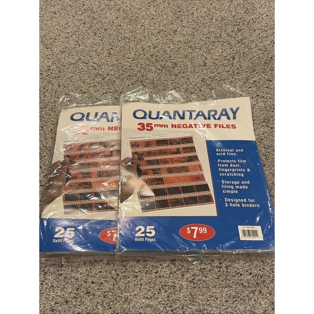Quantaray Storage Sheets for 35mm Film Negatives, 7 Strips 25 Pack (2 Packs) New